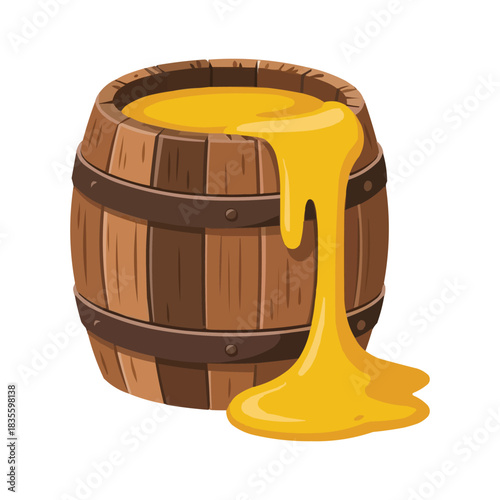 wooden barrel isolated on white