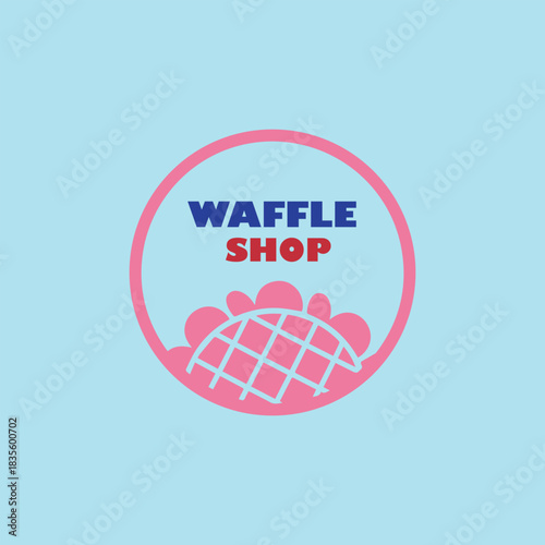 waffle shop logo design vector