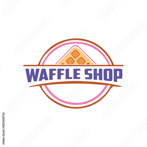 waffle shop logo design vector