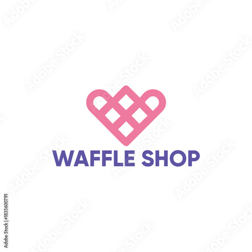 waffle shop logo design vector