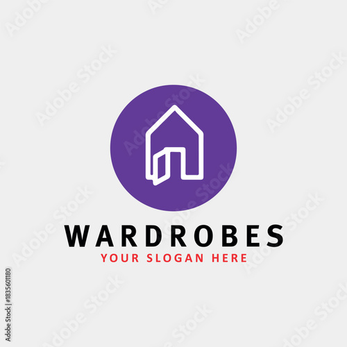 wardrobes clothes logo design vector