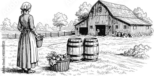 Women's Technical Fashion Flat of Oversized Blouse with Balloon Sleeves, Ribbed Cuffs, and Dramatic Cowl Back Draping, CAD Template.