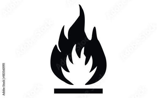 Flammable symbol of dangerous and inflammable liquid isolated on white surface