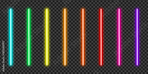 Led light lamp set, bright 3d long neon luminescence light lamp, fluorescent bars with glow effect, colored led light collection