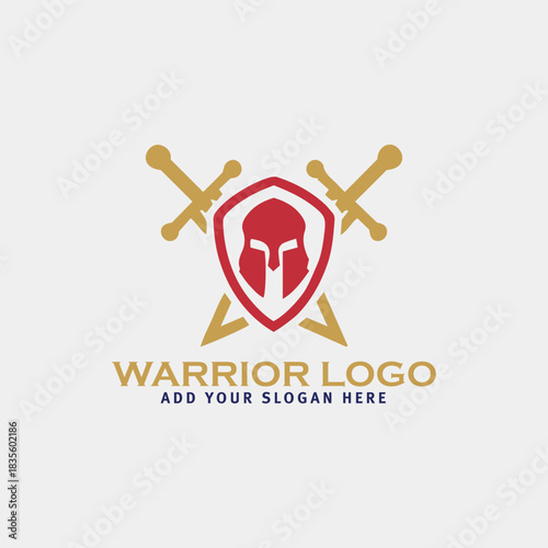 warrior logo design vector format