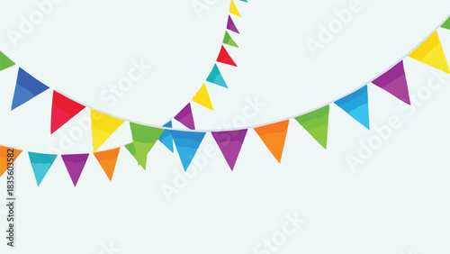 Festive Garlands Colorful Triangle Flags for Celebrations and Joyful Occasions