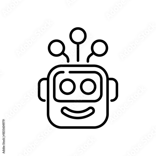 Robot vector icon. editable line icon in outline style with ai, tech, futuristic art