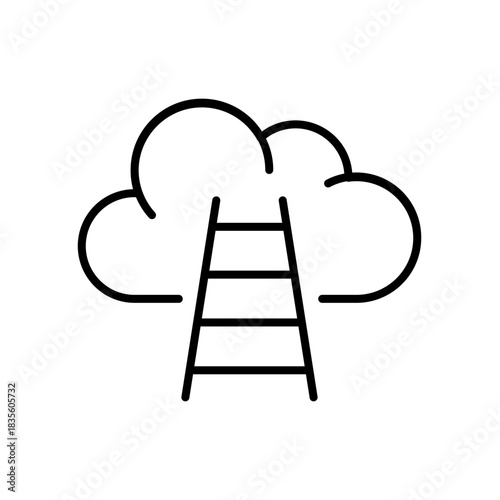 Ladder vector icon. editable line icon for climbing, outline, ascension theme