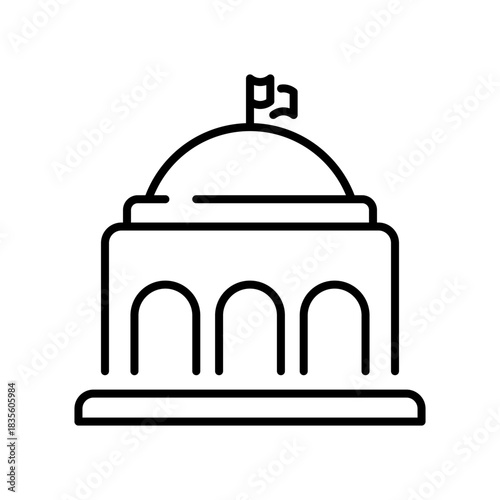 Government building vector icon, editable line icon style, outline and linear symbols