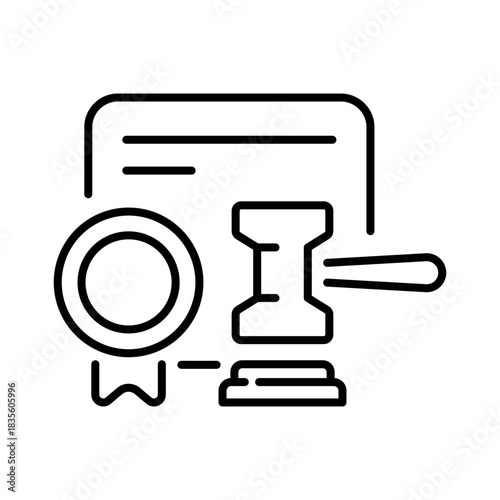 Law and order vector icon. editable line icon, outline legal symbols