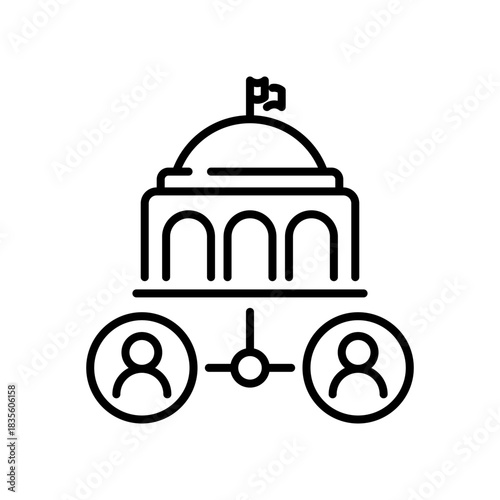 Government vector icon. editable line icon, outline civic symbols