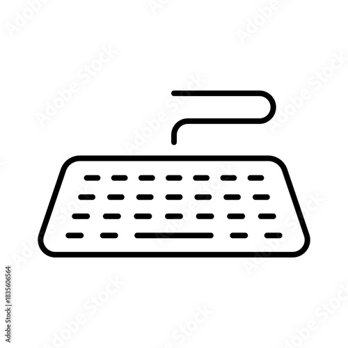Computer keyboard vector icon, editable line icon in outline style, tech symbol
