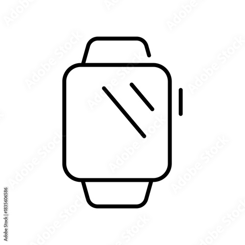 Smartwatch vector icon. editable line icon, outline watch, wearable device symbol