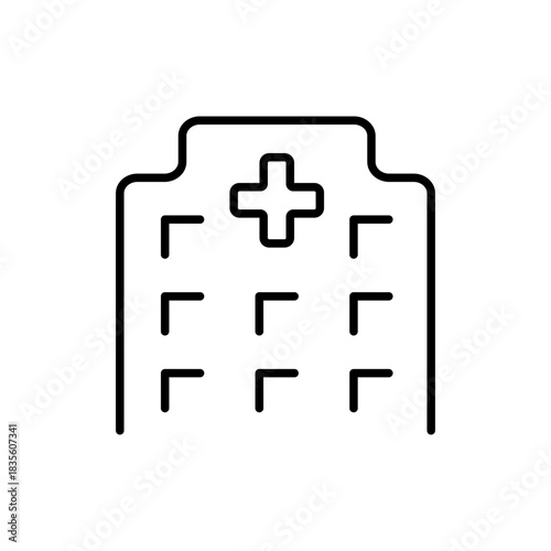 Hospital vector icon. editable line icon, outline healthcare symbols