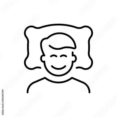 Sleeping vector icon. editable line icon in outline style with sleep, rest, comfort