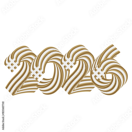 2026 Dorado Lineal con Estilo Moderno y Elegante