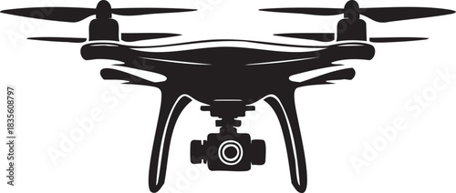 Drone icon vector illustration unmanned aerial vehicle black silhouette design
