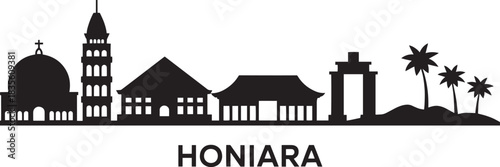 Honiara solomon islands city skyline silhouette vector illustration for travel and architecture design needs