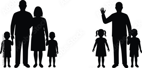 family silhouette vector