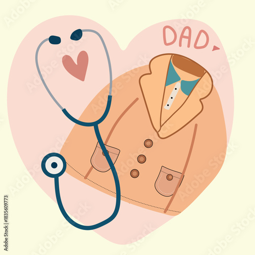 Doctor Dad Icon Illustration