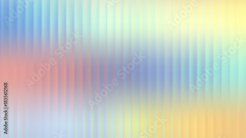 Vector Colorful Blurred Holographic Gradient background. Ribbed glass texture. Pastel Gradient bg. Glossy Ripple Stripes