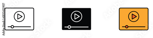 Video Content icon vector. multimedia player media content symbol. vector illustration.