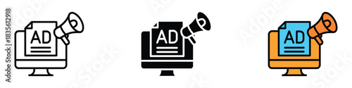 Advertising icon vector. digital marketing strategy symbol. vector illustration.