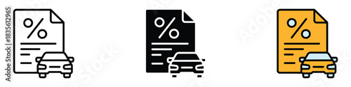 Car Loan icon vector. attractive financing with low percentage rate symbol. vector illustration.