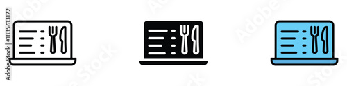 Food Blog icon vector. modern, convenient way to browse restaurant options and order meal symbol. vector illustration.