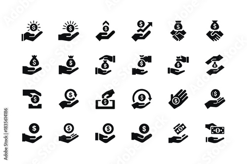 Hands holding money and dollar symbols