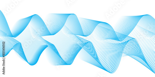 Dynamic minimal smoke sound line. Energy abstract smooth colorful gradient frequency isolated element creative blend. Science tech swirls with thin twisted connected vibration simple grid.	