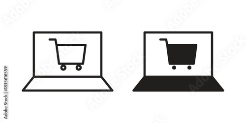 E commerce platform icon. Outline, Glyph and Filled Outline Style