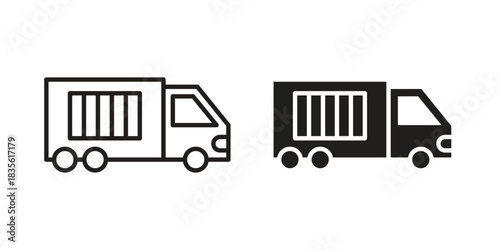 Food truck icon. Outline, Glyph and Filled Outline Style