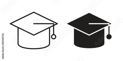 Graduated icon. Outline, Glyph and Filled Outline Style