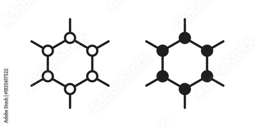 Graphene icon. Outline, Glyph and Filled Outline Style