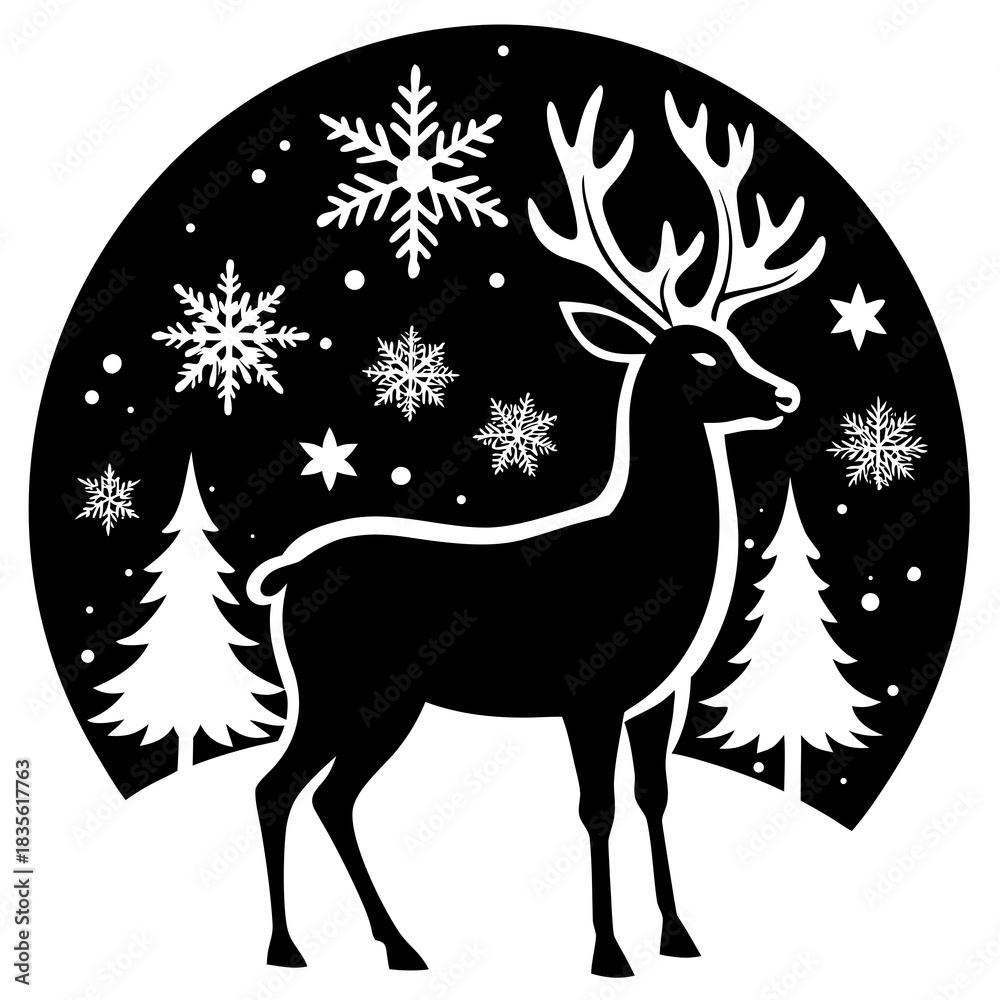 Fototapeta premium christmas deer vector illustration