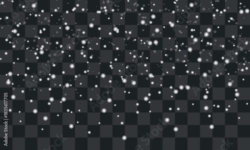 Winter snowfall illustration with transparent background vector