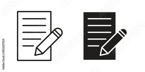 Homework icon. Outline, Glyph and Filled Outline Style