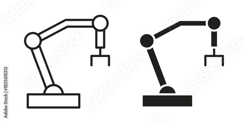 Industrial robot icon. Outline, Glyph and Filled Outline Style