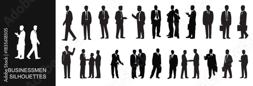 Businessman people vactor silhouette, professional team work set.