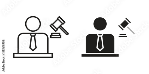 Lawyer icon. Outline, Glyph and Filled Outline Style