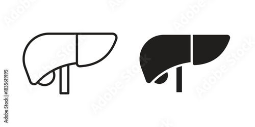 Liver icon. Outline, Glyph and Filled Outline Style