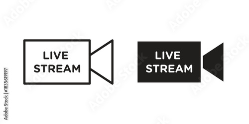 Livestream icon. Outline, Glyph and Filled Outline Style
