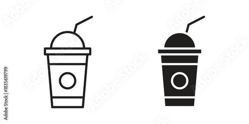 Milkshake icon. Outline, Glyph and Filled Outline Style