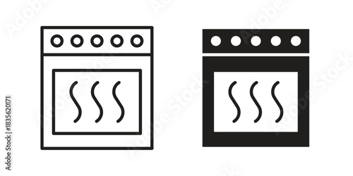 Oven icon. Outline, Glyph and Filled Outline Style