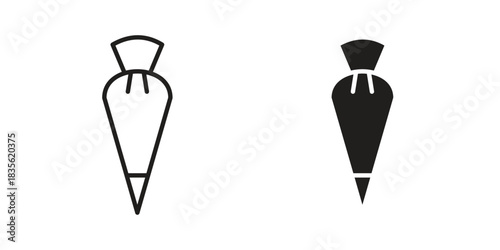 Pastry bag icon. Outline, Glyph and Filled Outline Style