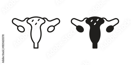 Pelvic inflammatory disease icon. Outline, Glyph and Filled Outline Style