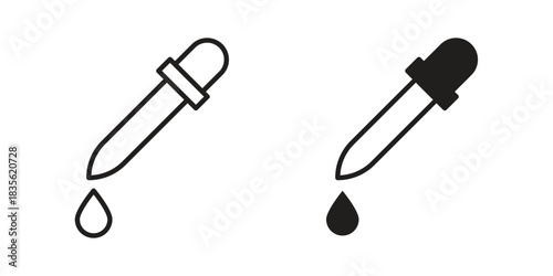 Pipette icon. Outline, Glyph and Filled Outline Style
