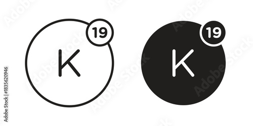 Potassium icon. Outline, Glyph and Filled Outline Style