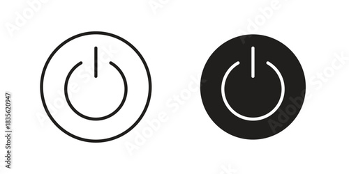 Power icon. Outline, Glyph and Filled Outline Style